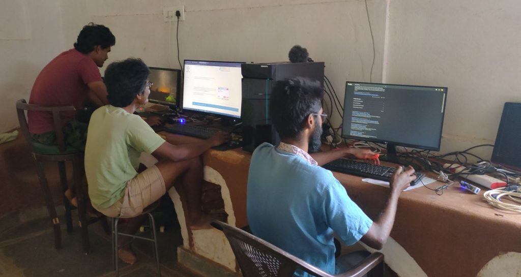 Youths with computers