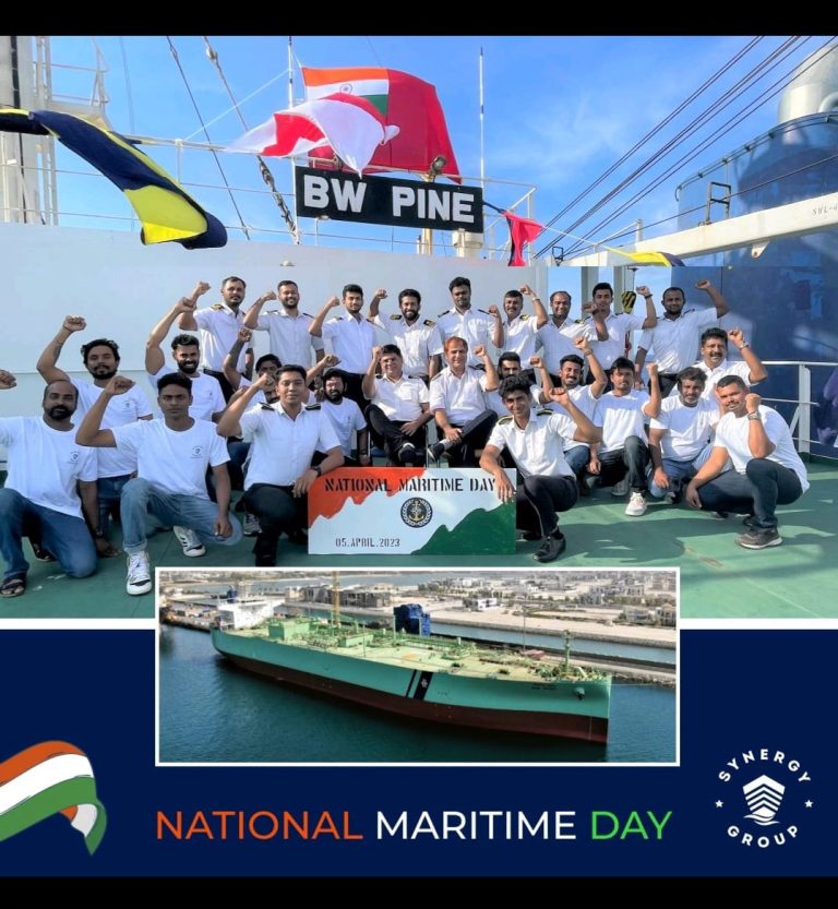 Very Large Gas Carrier BW Pine Celebrates India's National Maritime Day