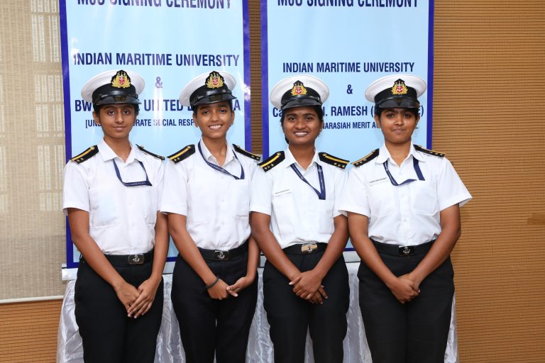 Female cadets at the IMU Chennai Campus