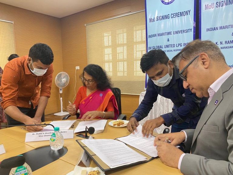 Signing of documents at IMU Chennai campus