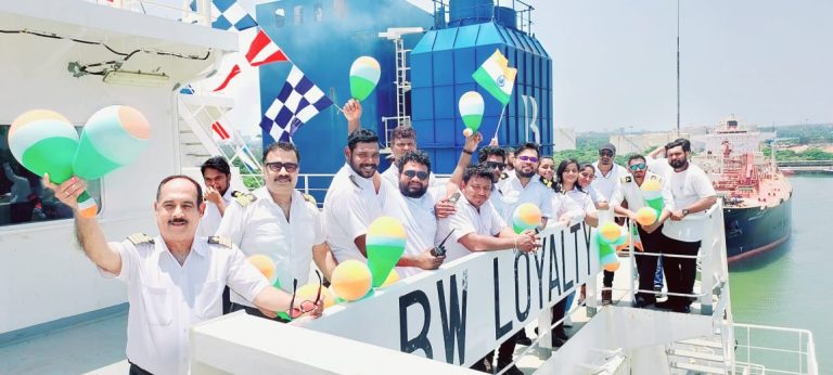 India's Independence Day - Crew onboard BW Lord