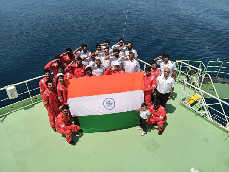 India's Independence Day - Crew onboard BW Elm
